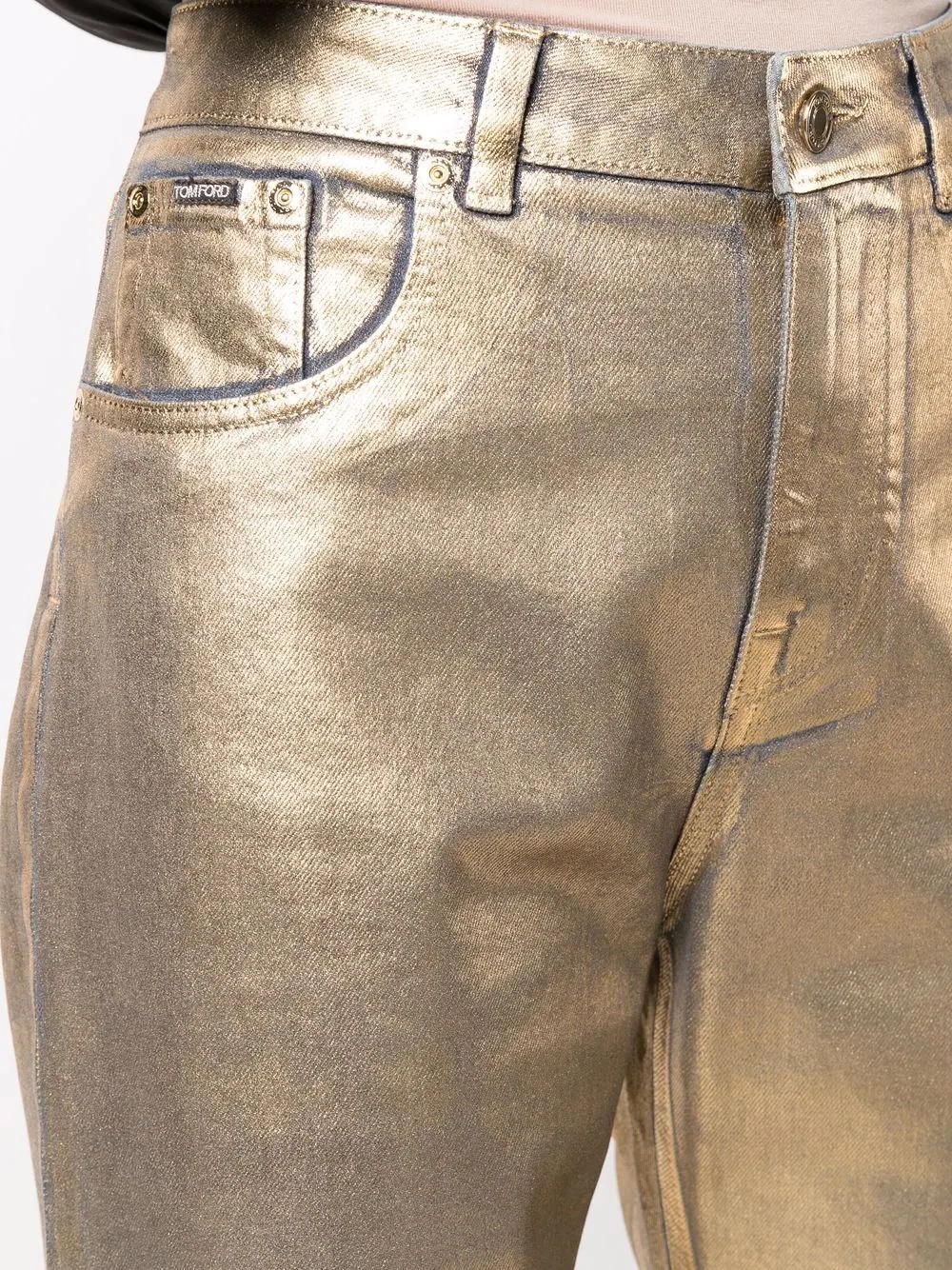 metallic knee-length shorts - 5