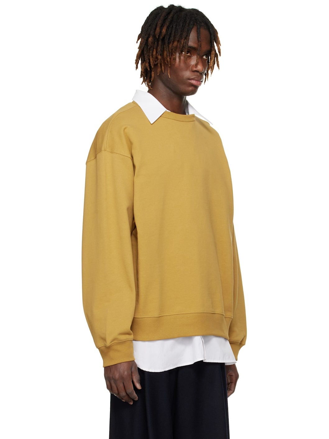 Tan Dropped Shoulders Sweatshirt - 2