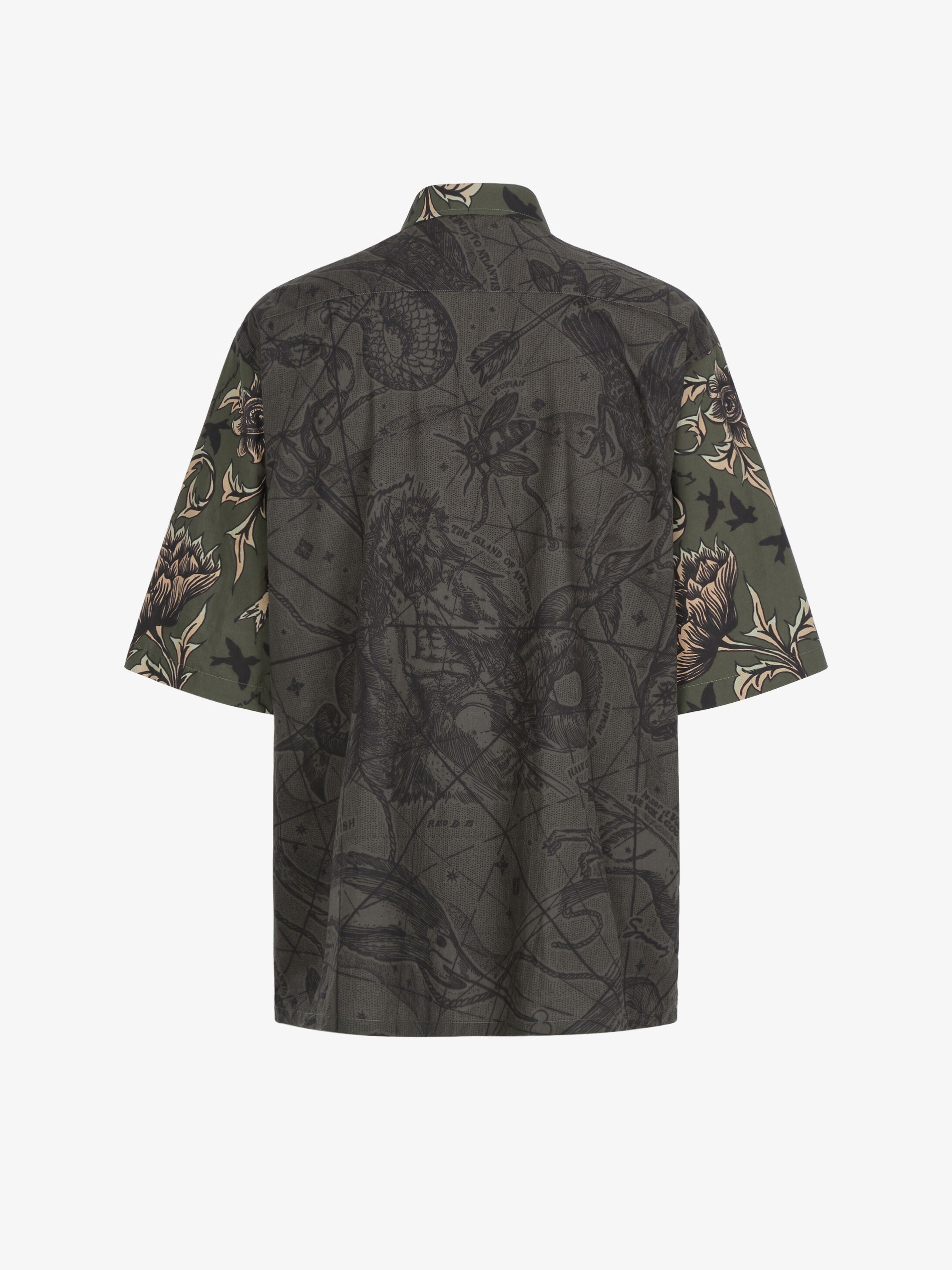 Floral and astral printed shirt in coton - 4
