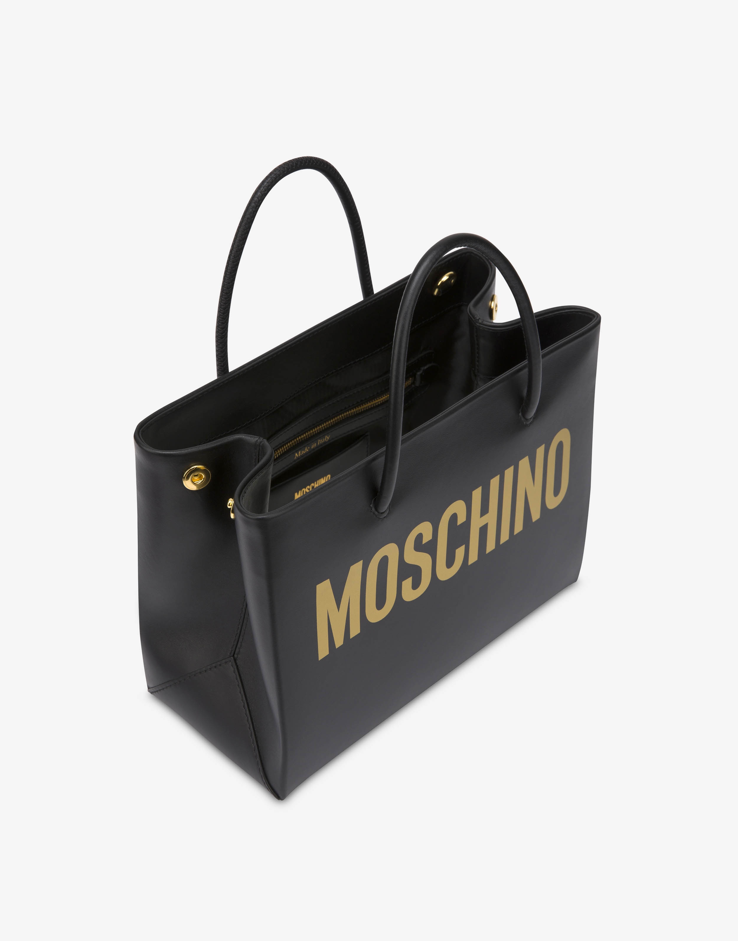 SMALL CALFSKIN SHOPPER WITH LOGO - 1