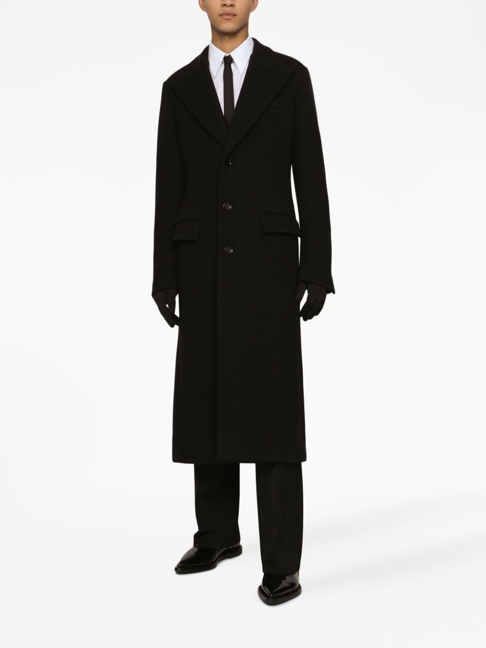 single-breasted notched-lapels coat - 3