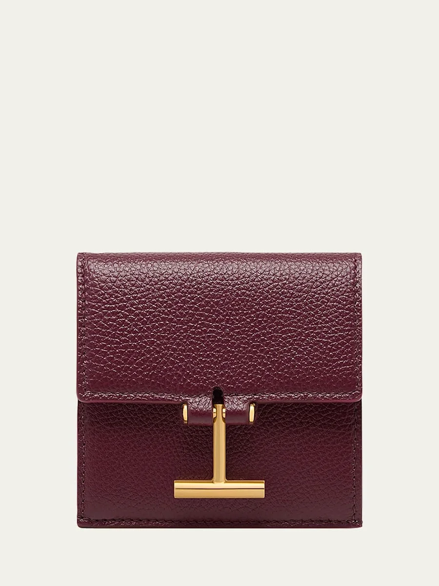 Flap Card Holder in Snake-Embossed Leather - 1