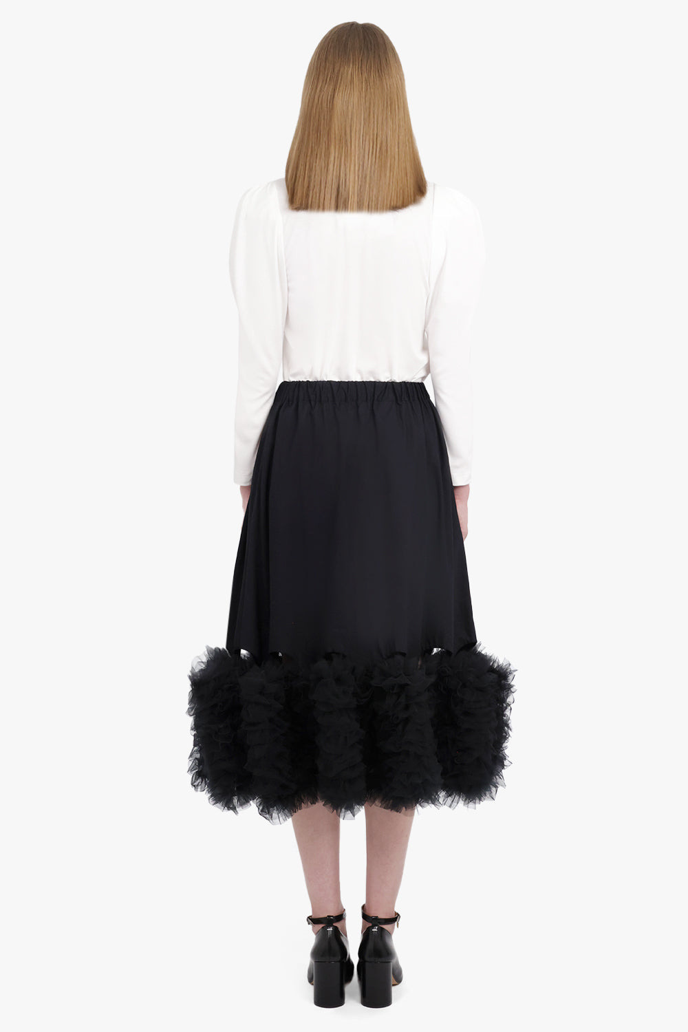 RUCHED PUFF SHOULDER L/S TOP | WHITE - 5