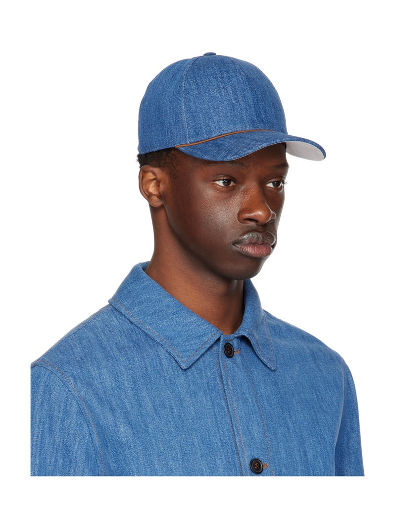 ZEGNA Blue Denim Baseball Cap outlook