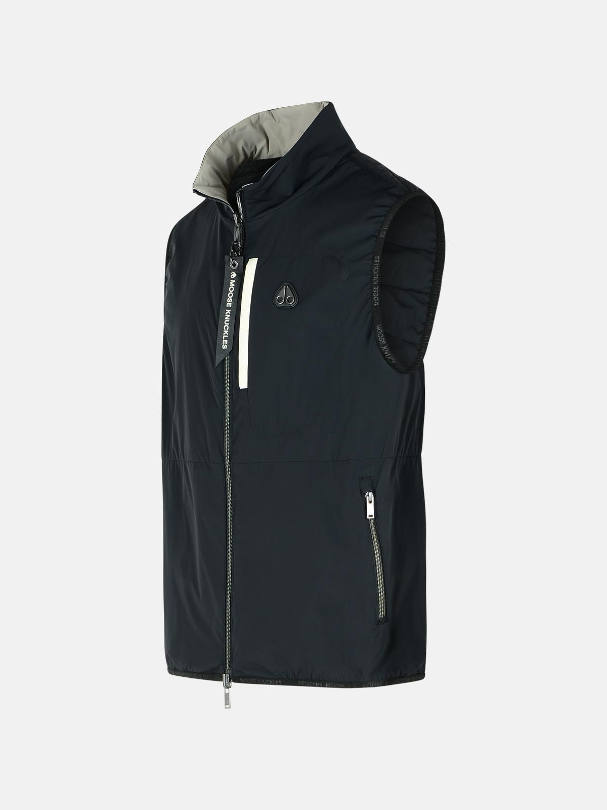 'DOMINION' BLACK NYLON BLEND VEST - 2