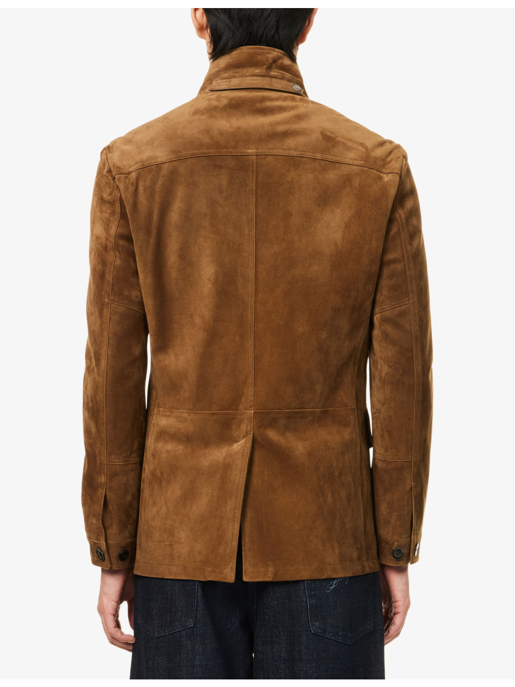 Military Flap-Pocket Suede Military Jacket - 4