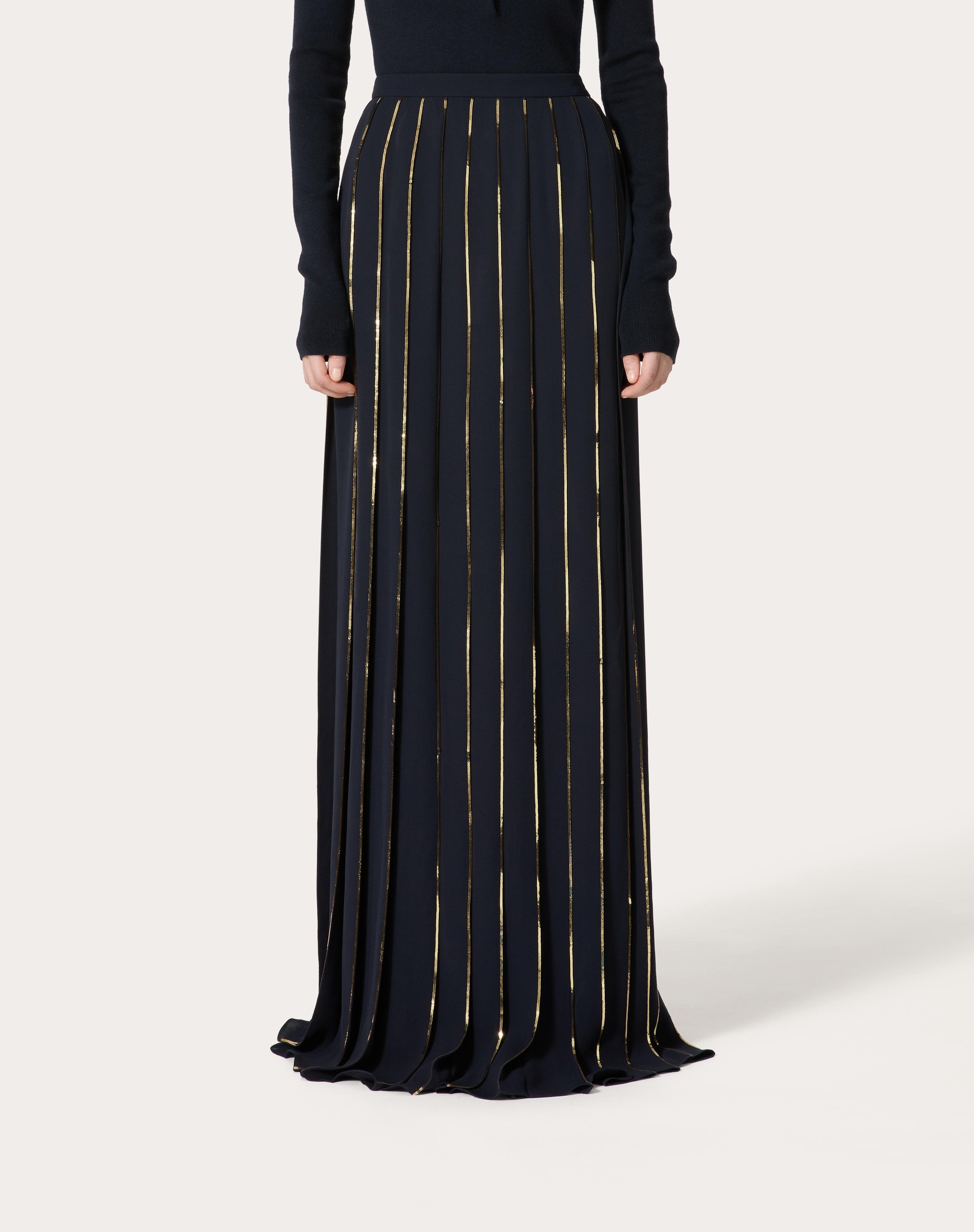 LONG SKIRT IN EMBROIDERED DOUBLE GEORGETTE - 3