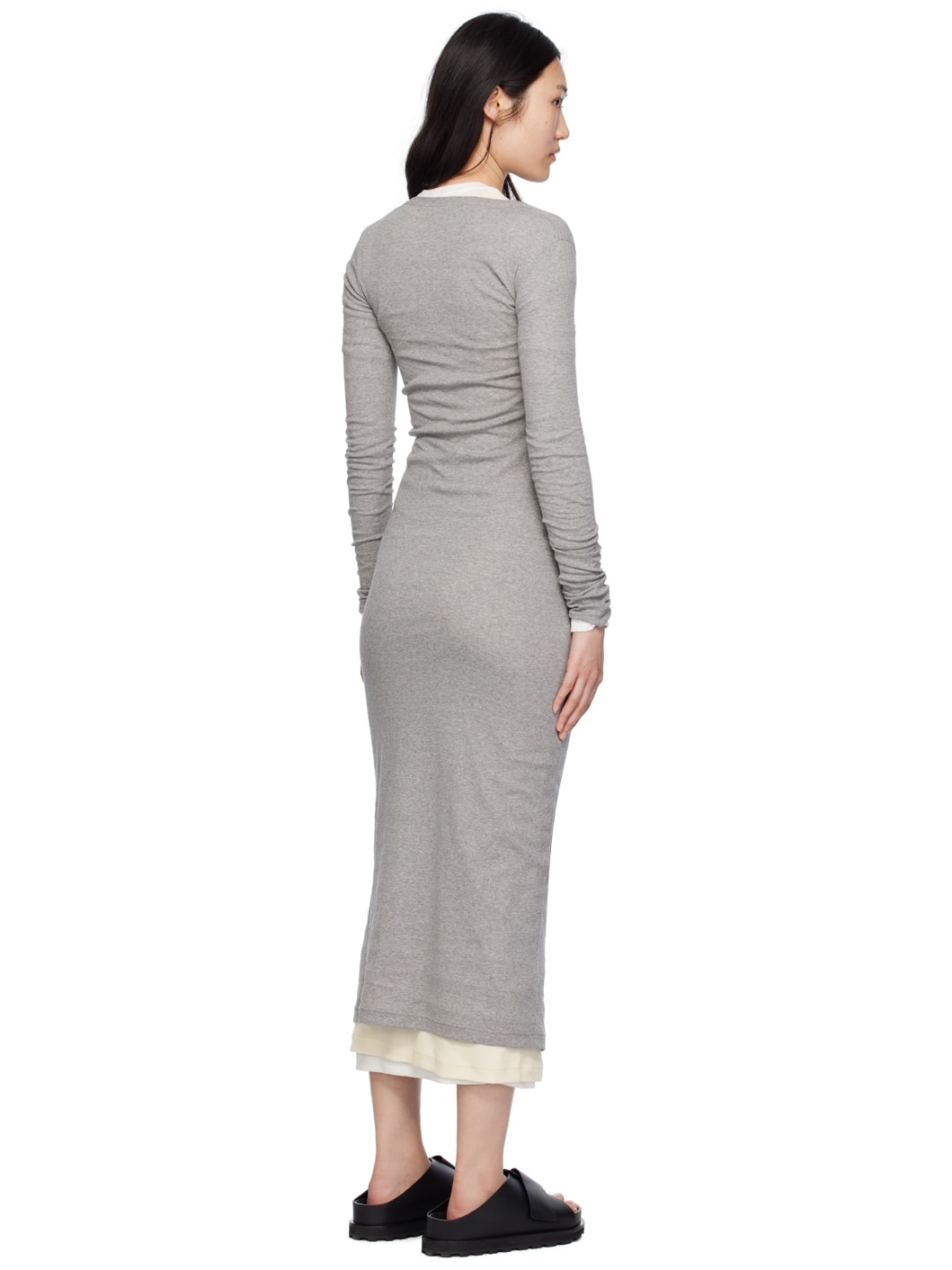 Gray Layered Maxi Dress - 3