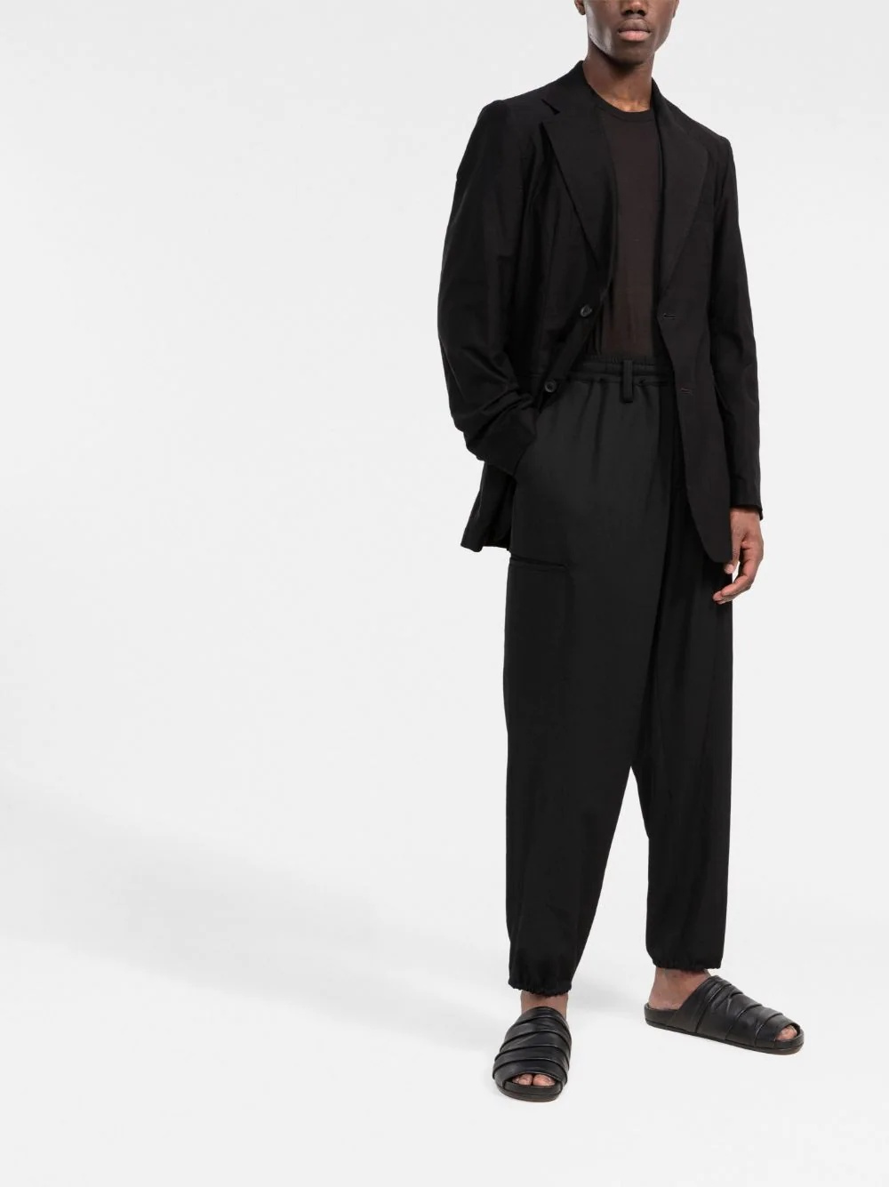 gathered-detail elasticated-waistband trousers - 2