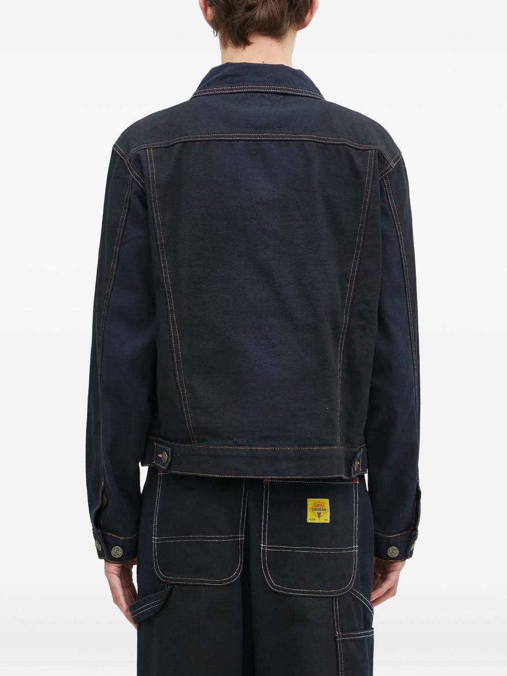 contrast-stitch denim jacket - 3