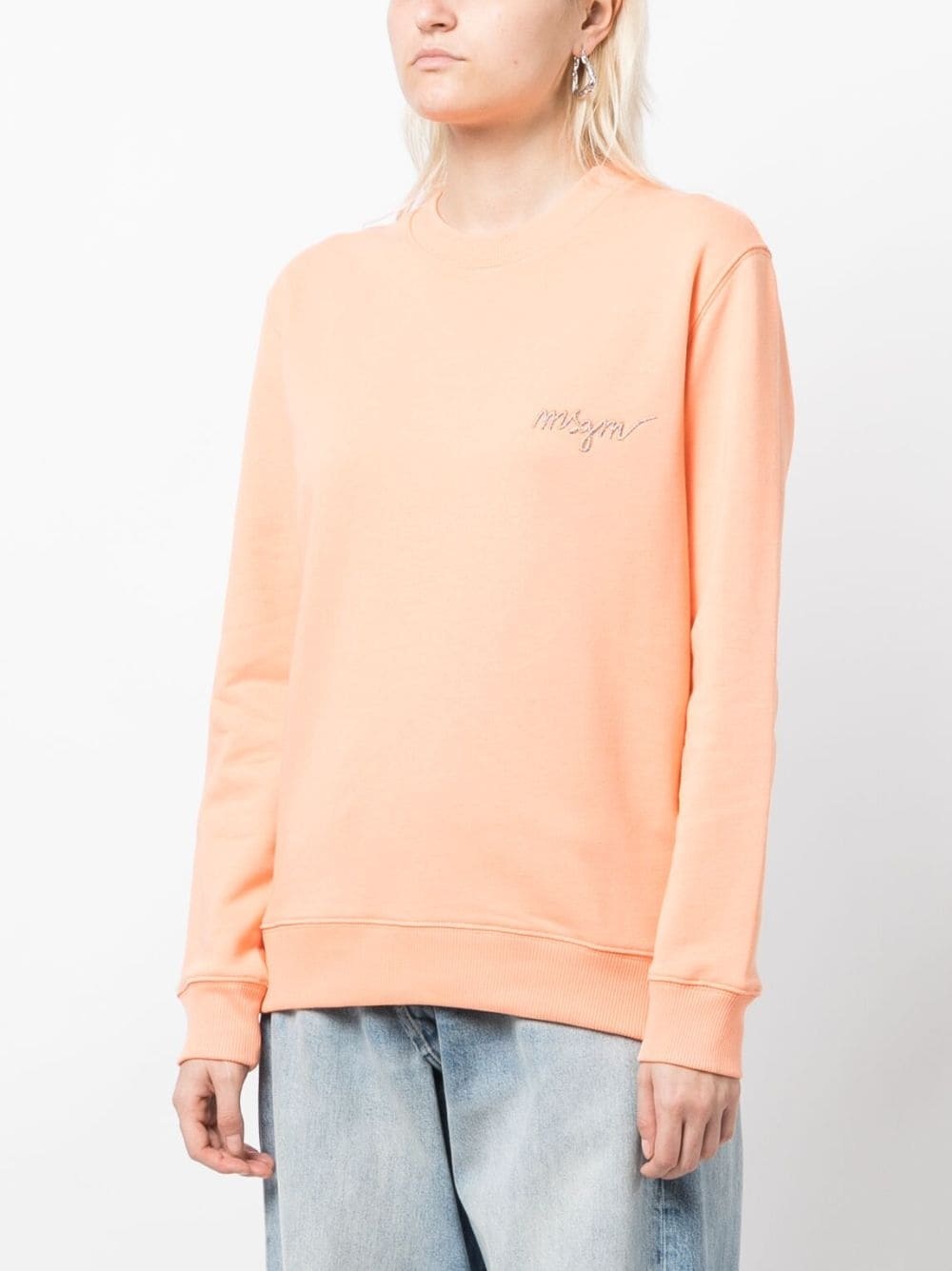 logo-embroidery cotton sweatshirt - 3