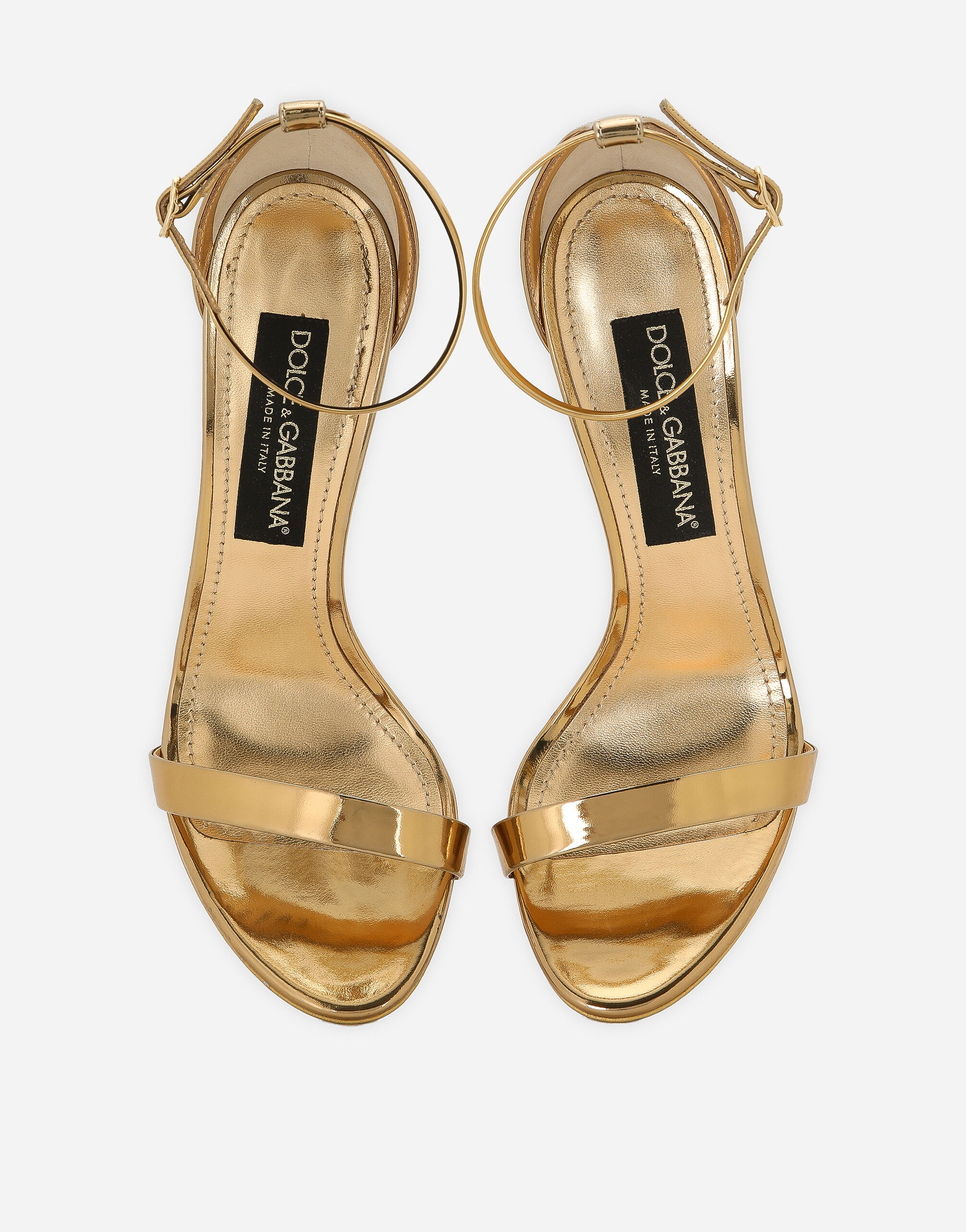 Mirrored-effect calfskin sandals - 5