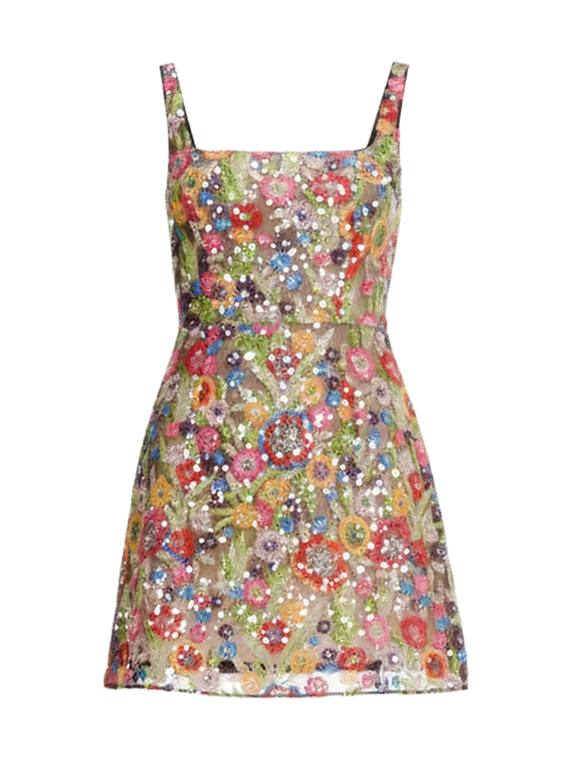Women's Devi Floral Embellished Minidress - Black Multi - 1
