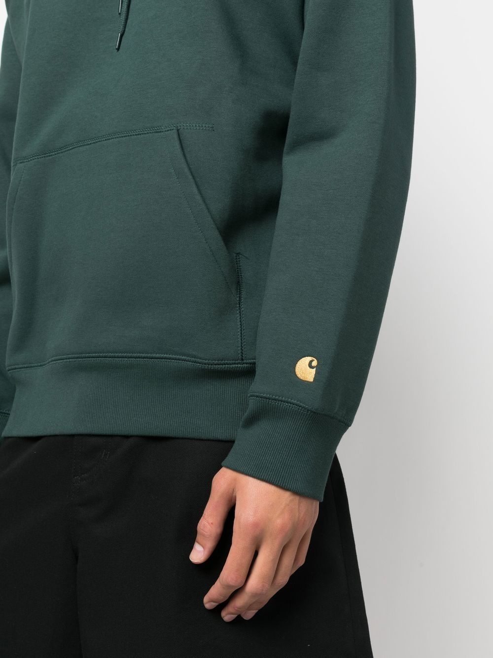 embroidered-logo detail hoodie - 5