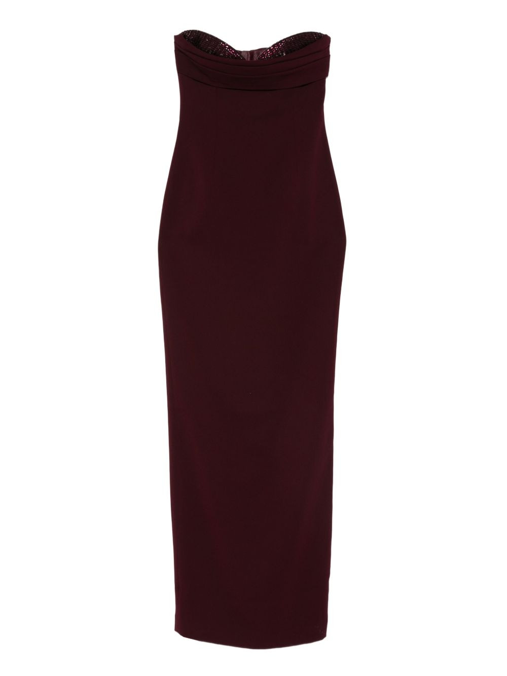 sequin-embellished strapless dress - 1