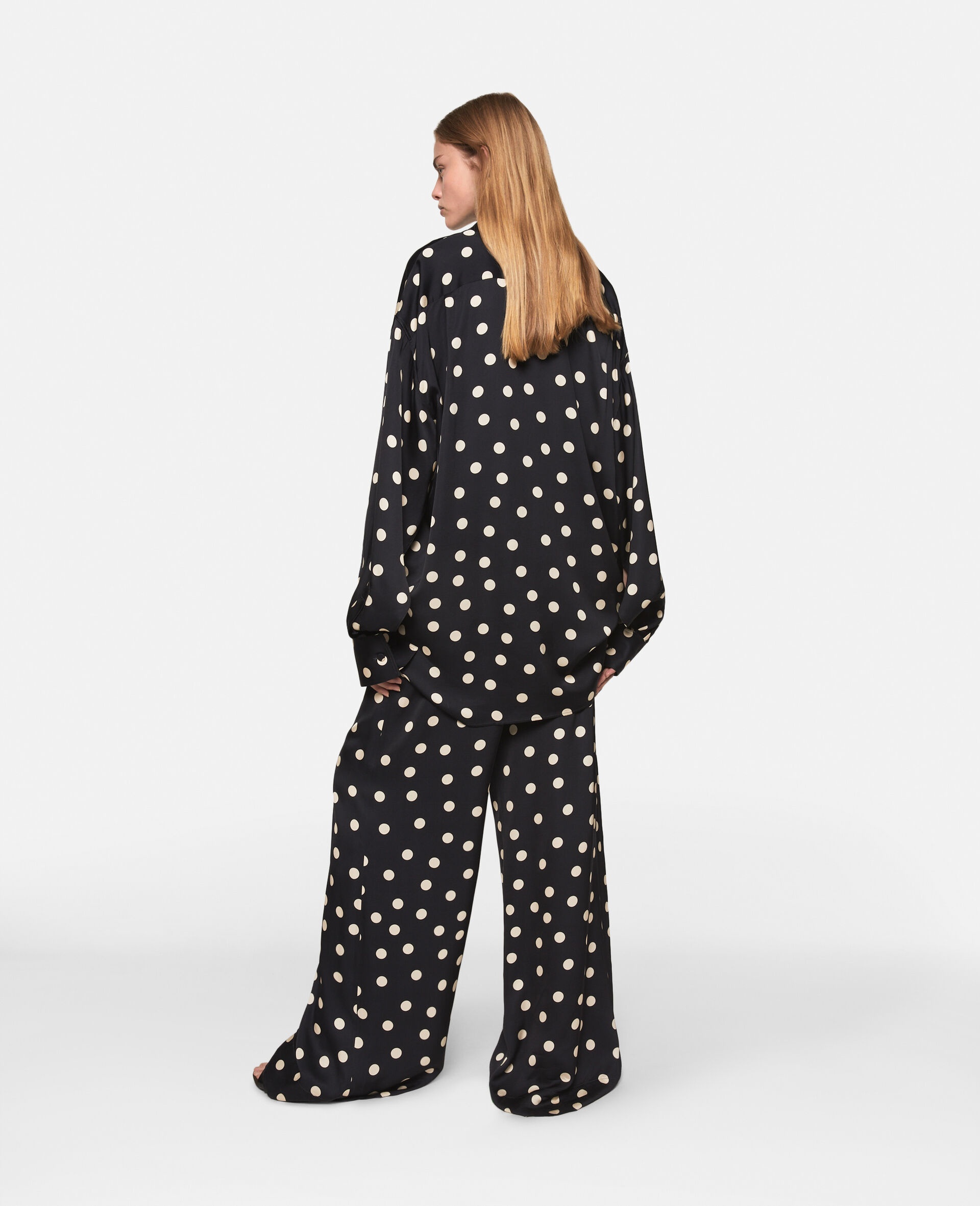 Oversized Polka Dot Tuxedo Shirt - 3