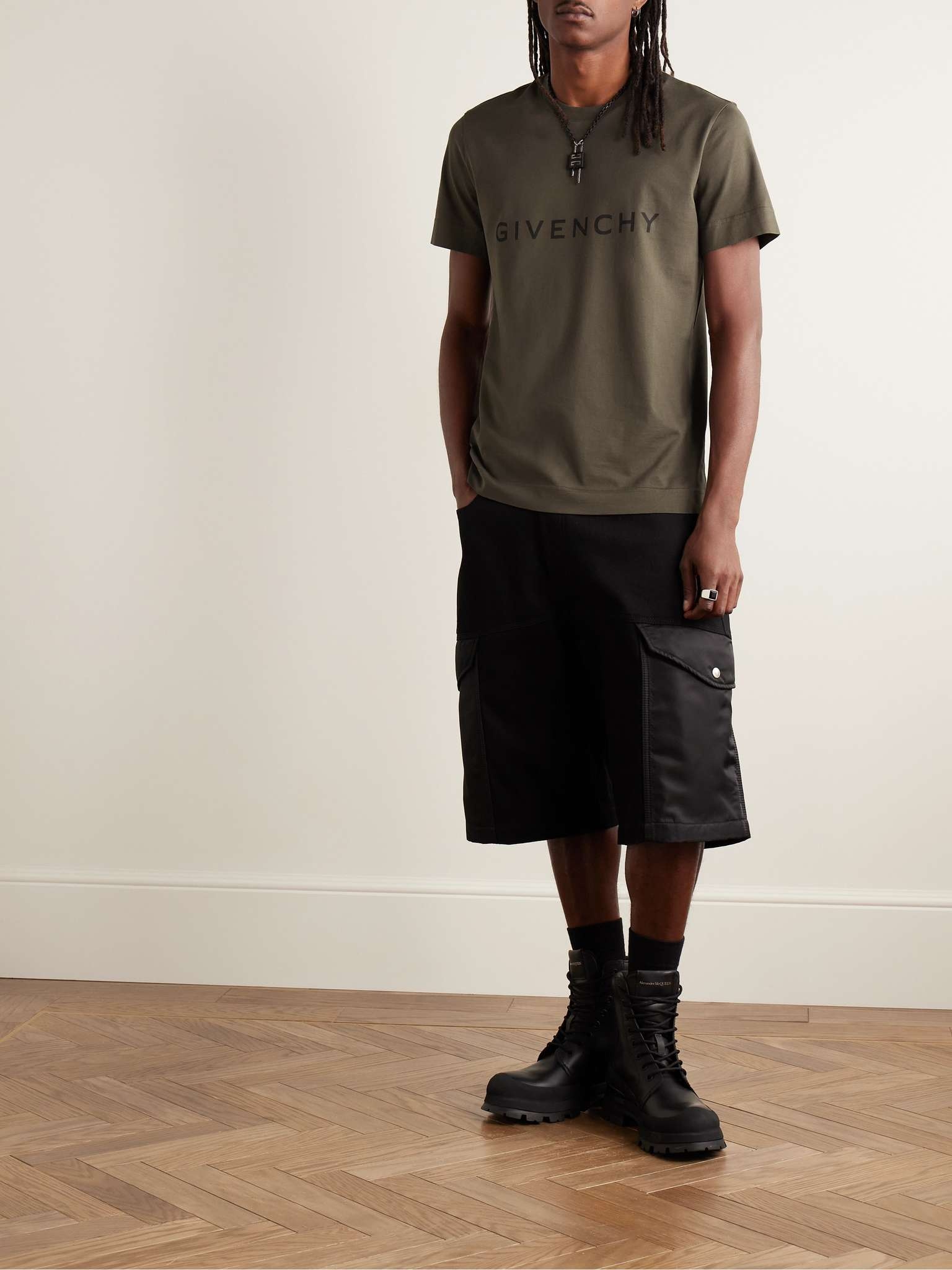 Alexander McQueen Men's Hybrid Denim Shorts in Black
