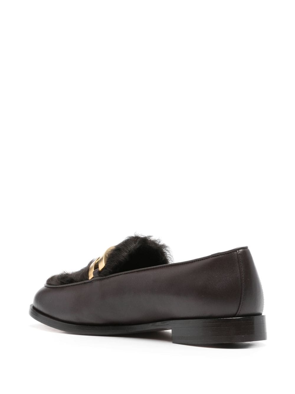 shearling-trim loafers - 3