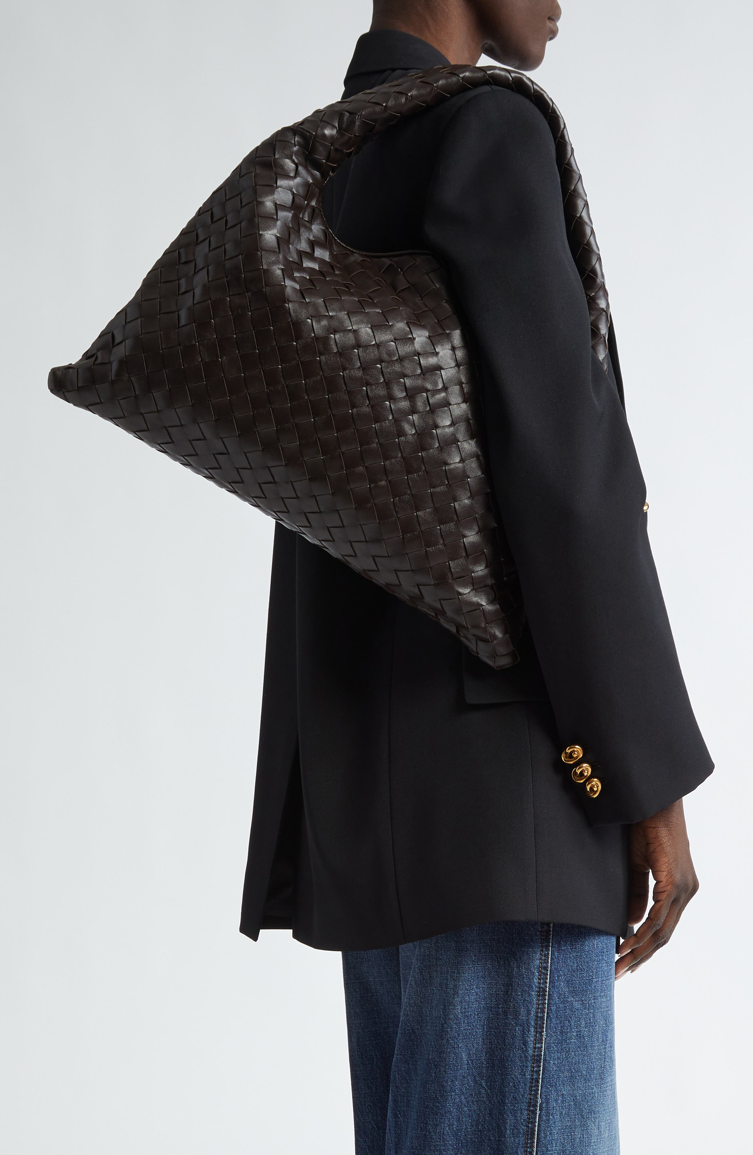 Small Hop Intrecciato Leather Hobo Bag - 3