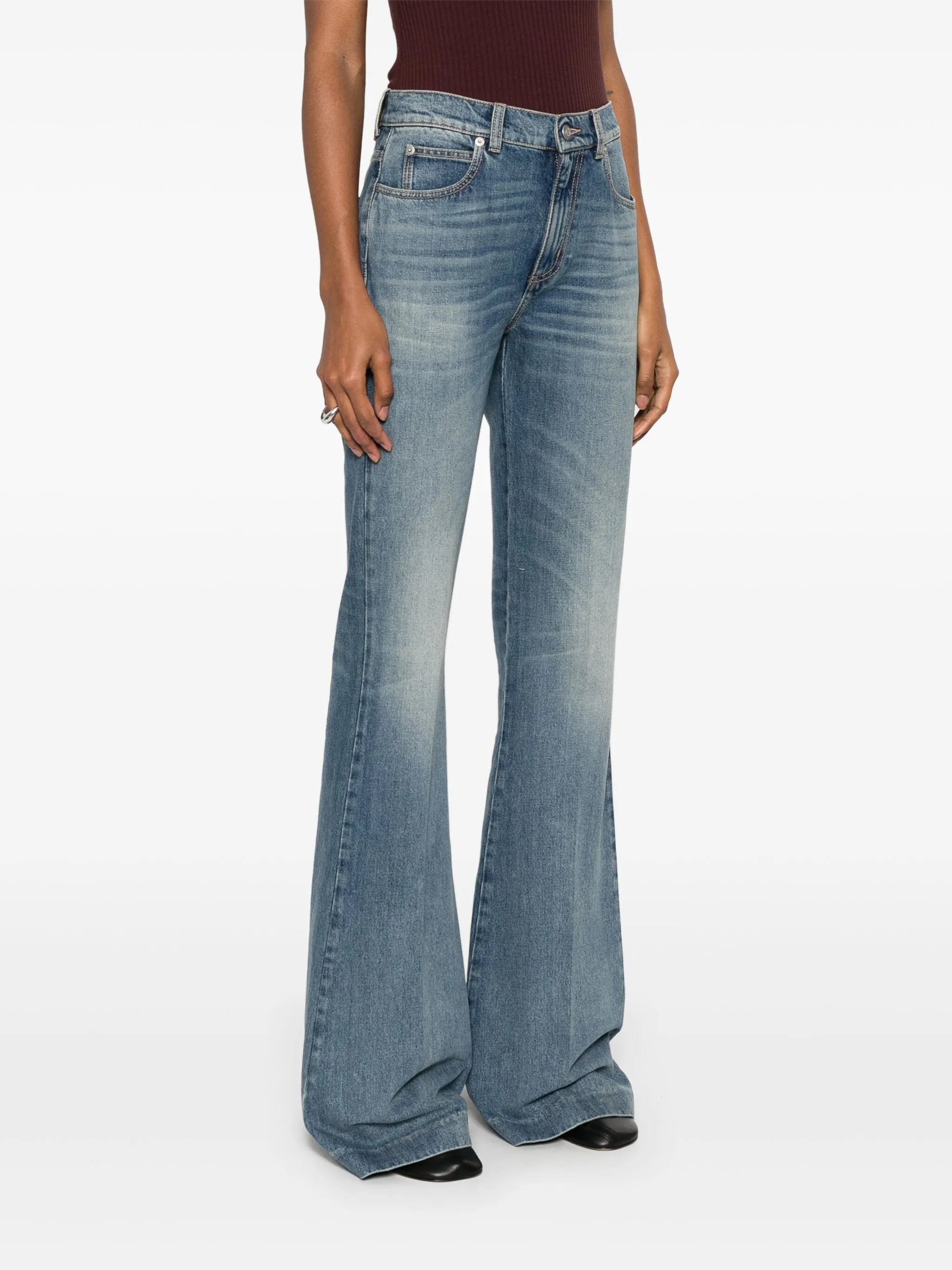 mid-rise flared jeans - 3