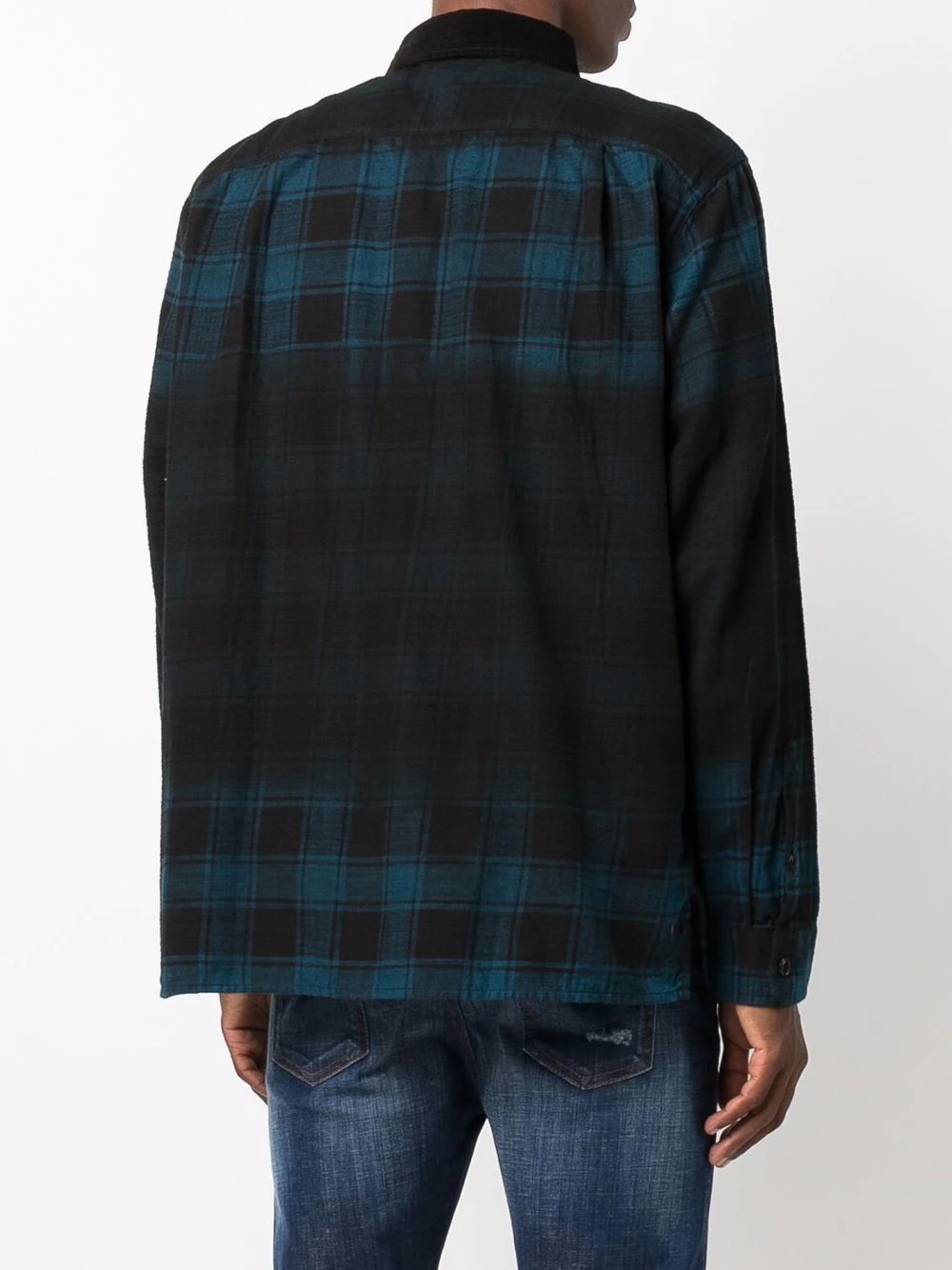 check-print flannel shirt - 4