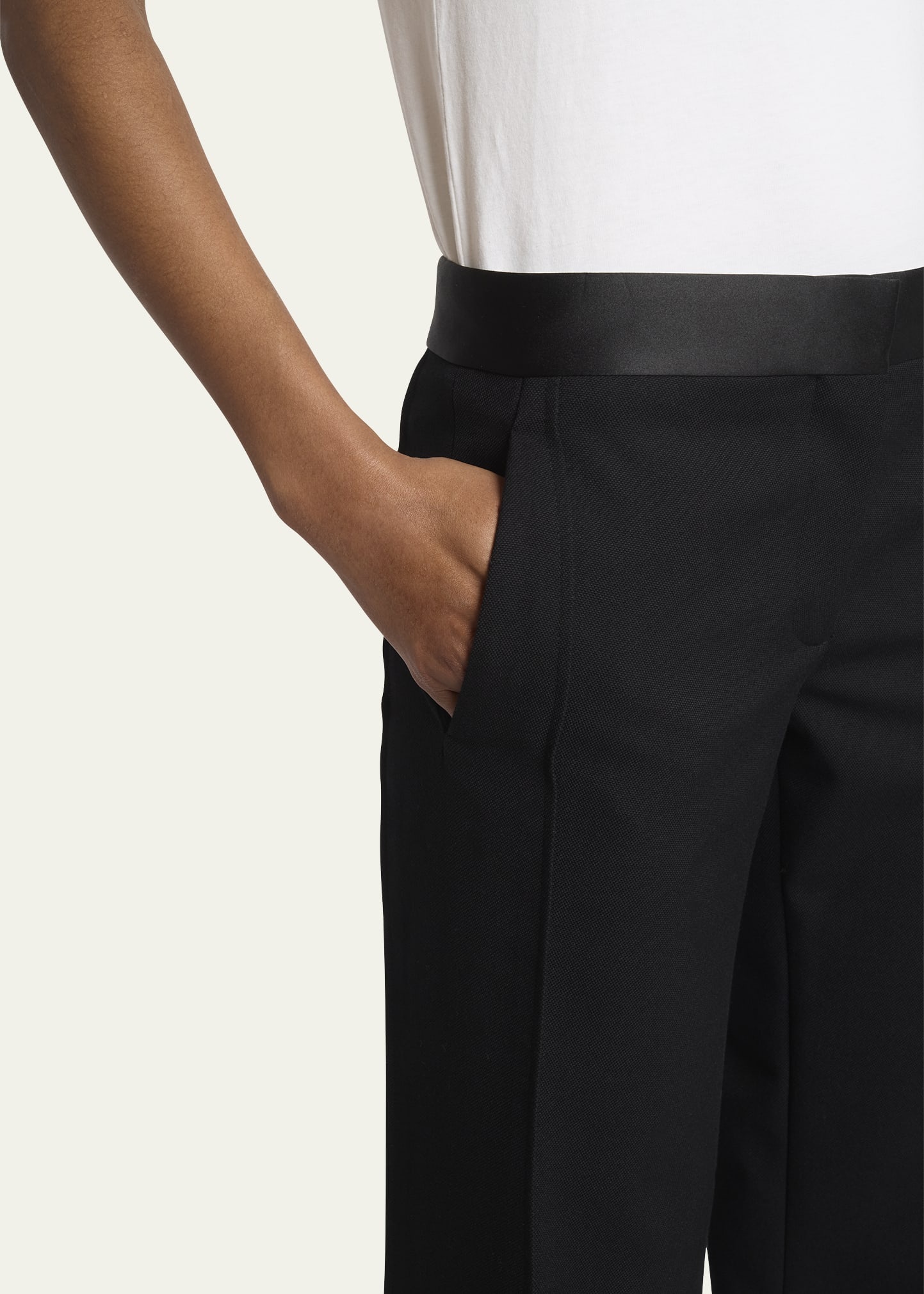 Mid-Rise Side Panel Straight-Leg Trousers - 5