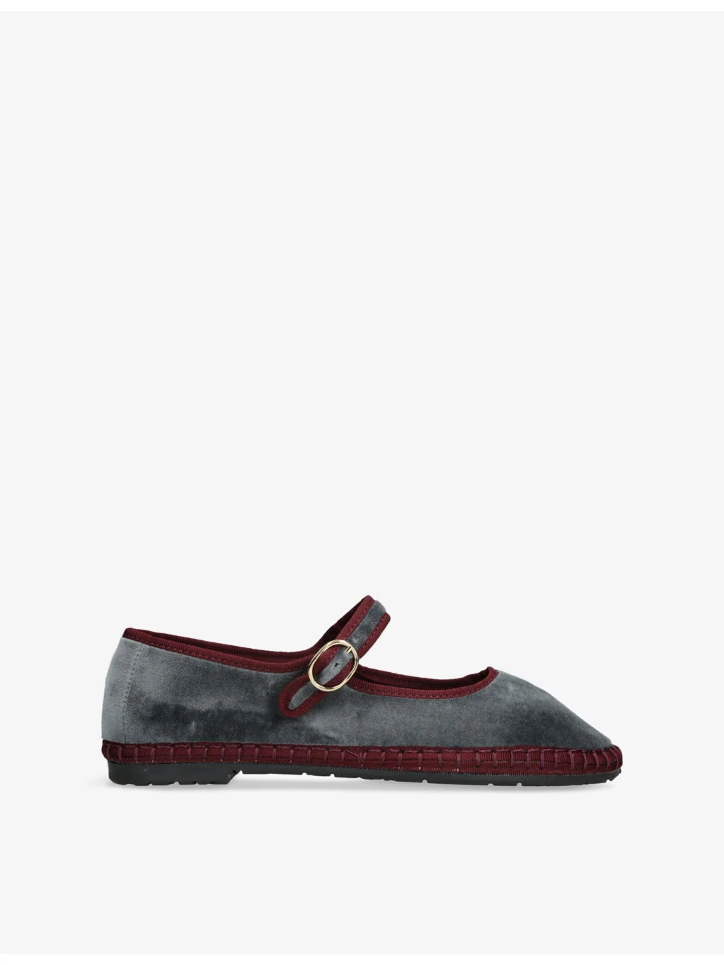 Georgina Contrast-Trim Velvet Mary-Jane Shoes - 1