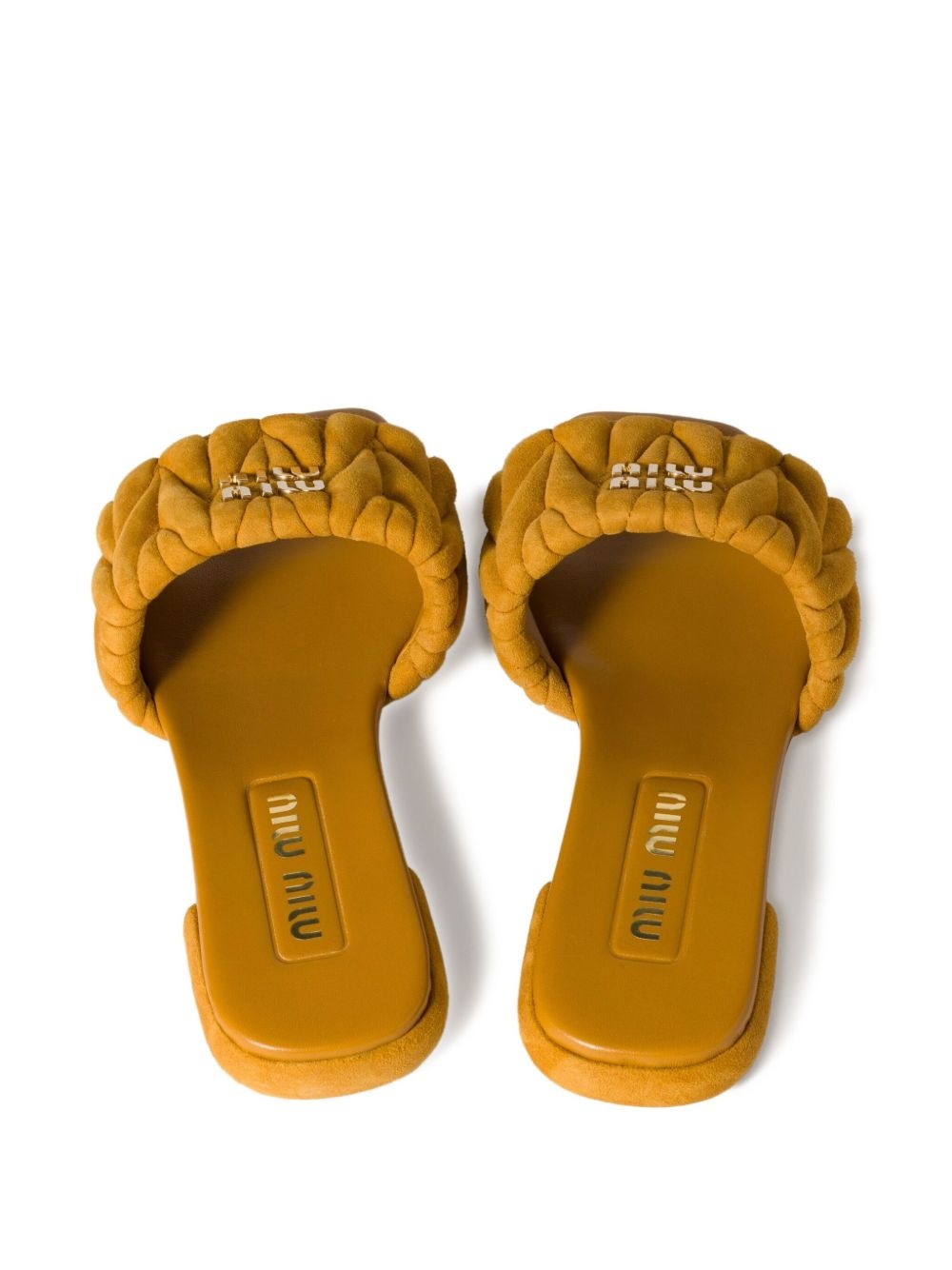 matelassé suede slides - 3