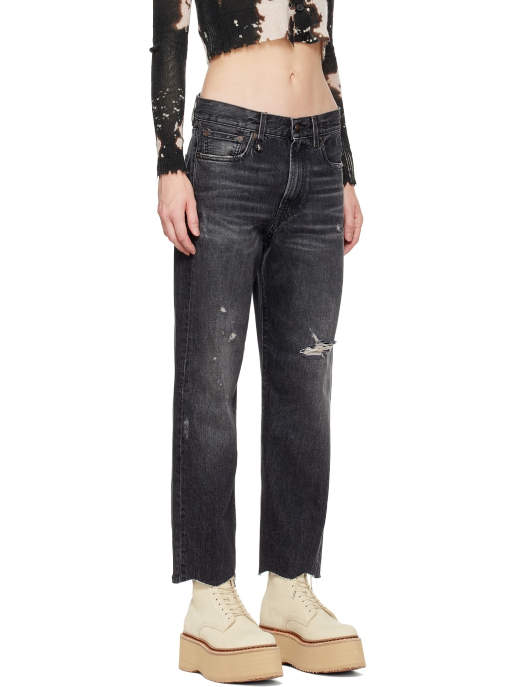 Black Classic Boyfriend Jeans - 2