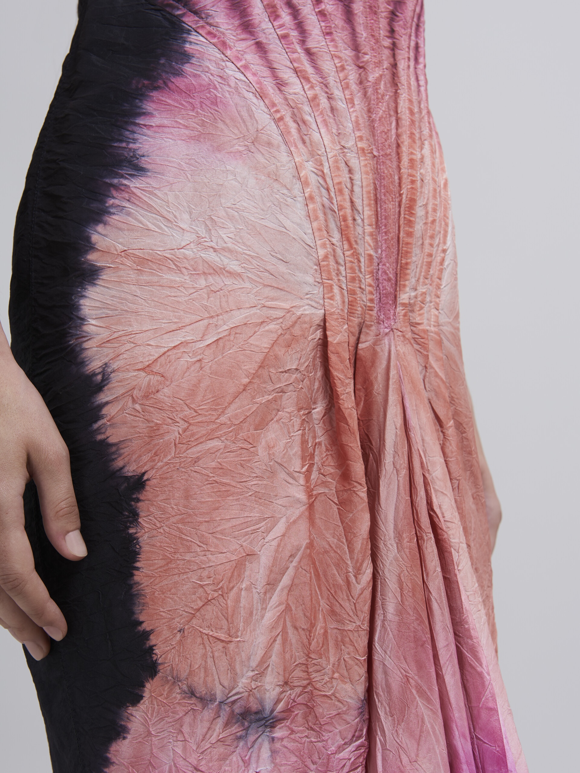 DYED RAINBOW SILK TAFFETA DRESS - 5