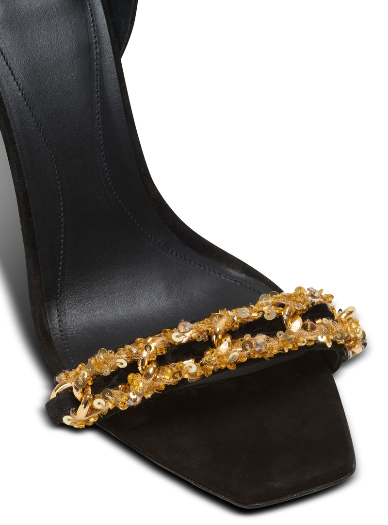 Uma suede and chain sandals 5