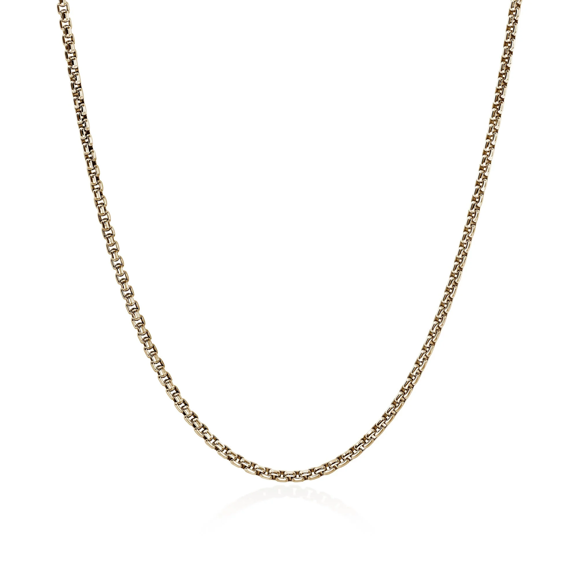 Box Chain Necklace, Gold, 2.7MM - 1