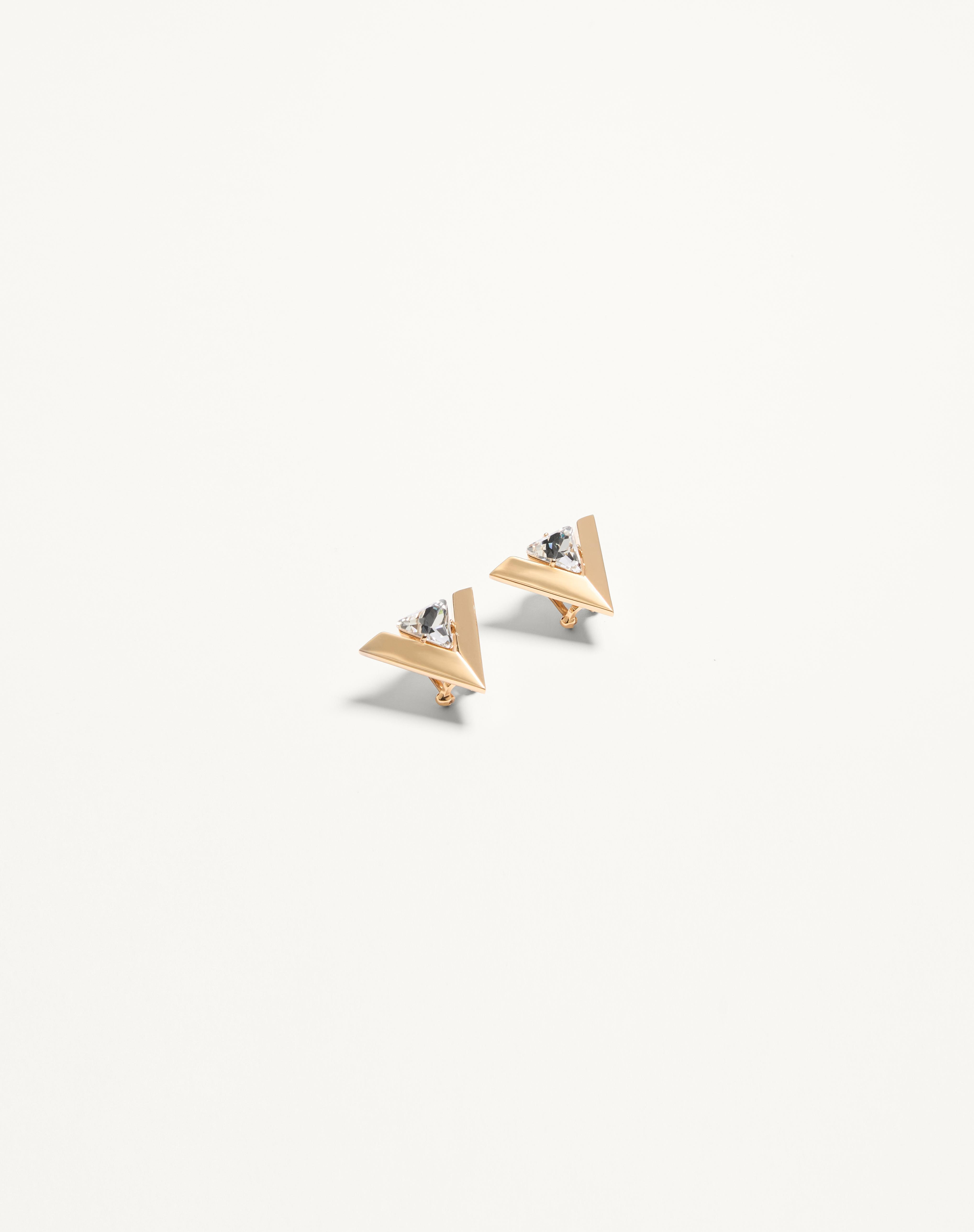 JE LES V METAL AND CRYSTAL EARRINGS - 4