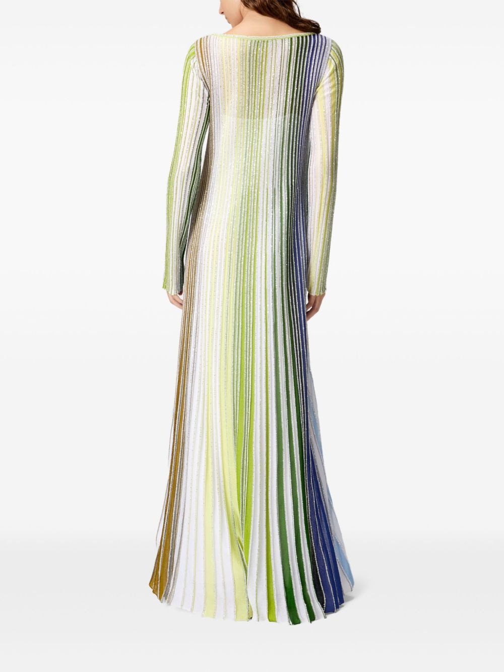 striped long-sleeved dress - 3
