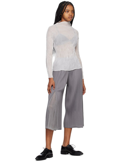 Pleats Please Issey Miyake Gray Flick Trousers outlook