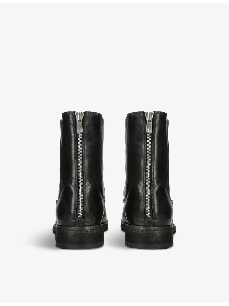 OFFICINE CREATIVE Bulla zip-up crinkled-leather Chelsea boots outlook