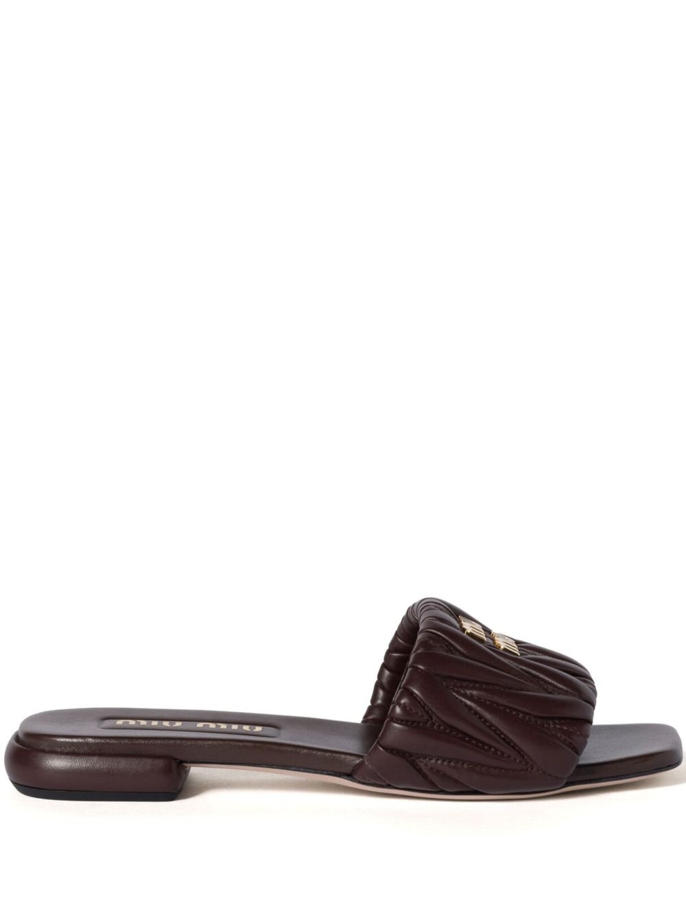 Miu Miu Women Matelassé Leather Flat Sandals - 1