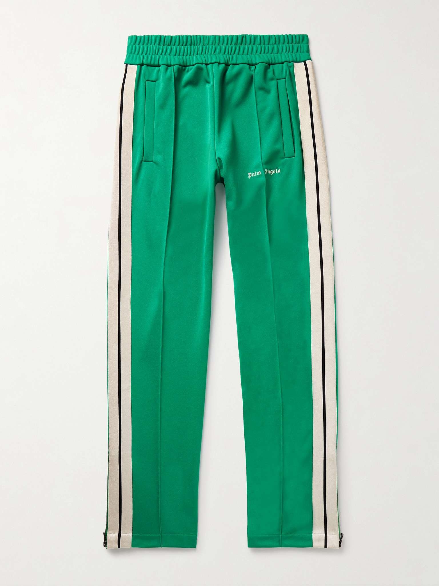 Straight-Leg Striped Pleated Tech-Jersey Track Pants - 1