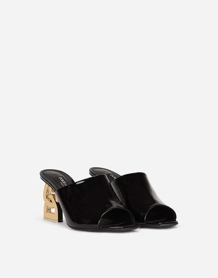 Patent leather mules with 3.5 heel - 2