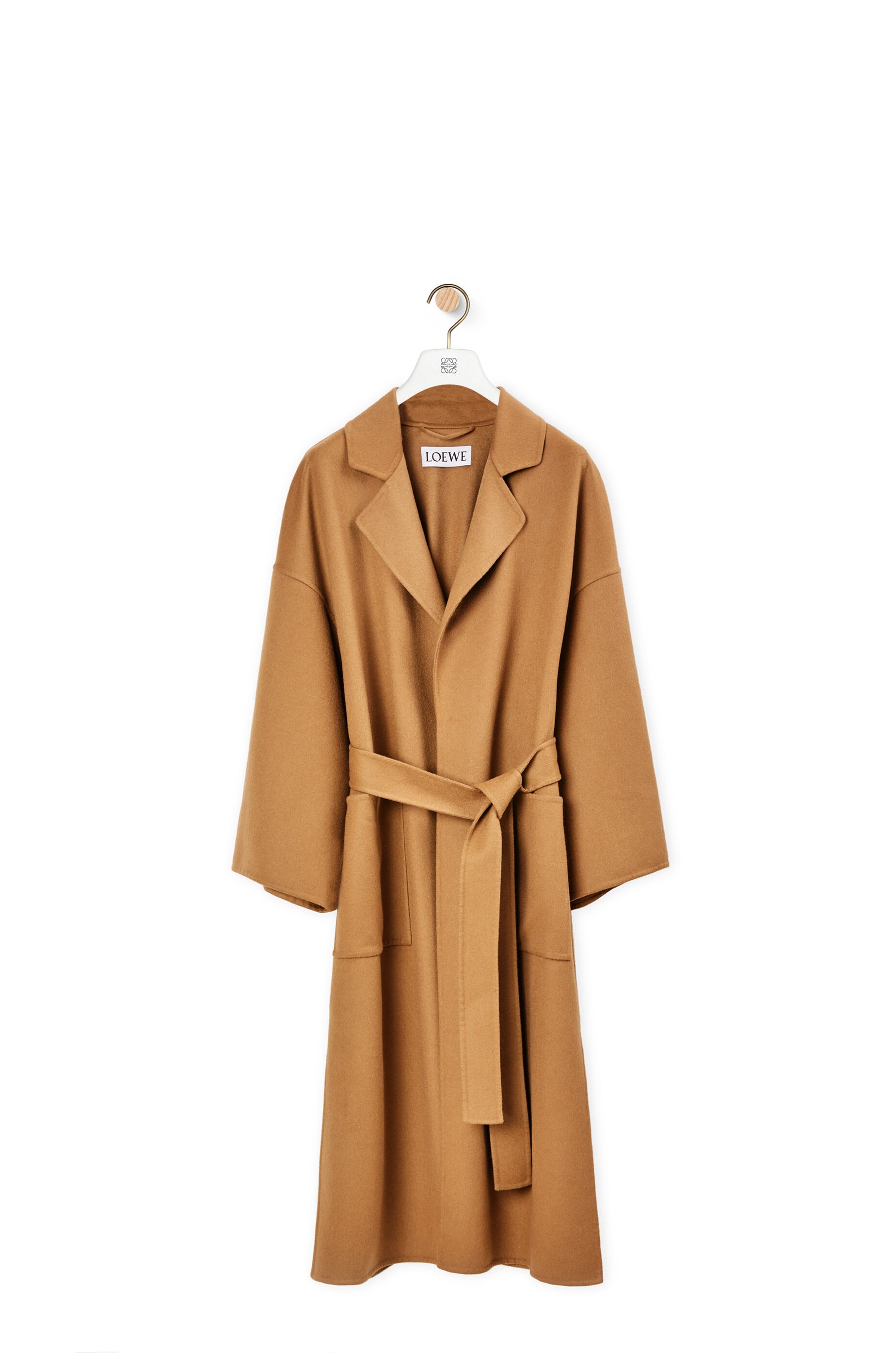 Oversize belted coat in wool and cashmere - 1