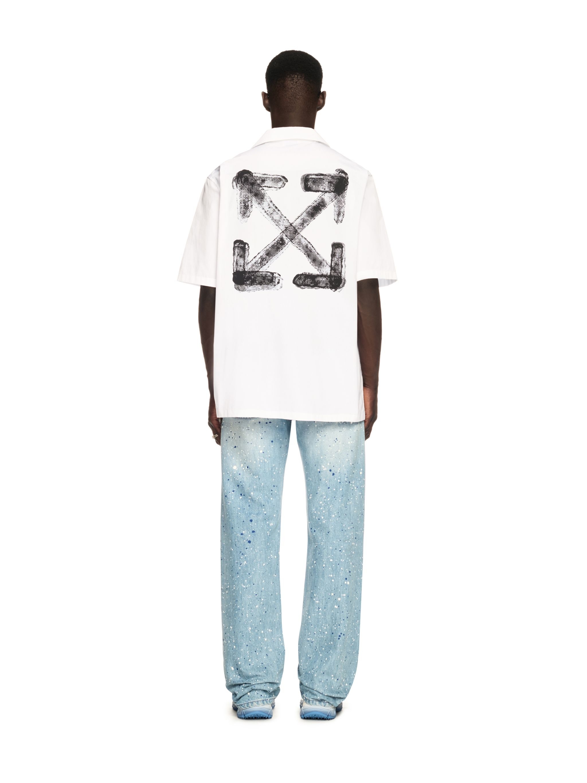 White Spray Arrow Bowling Shirt - 4