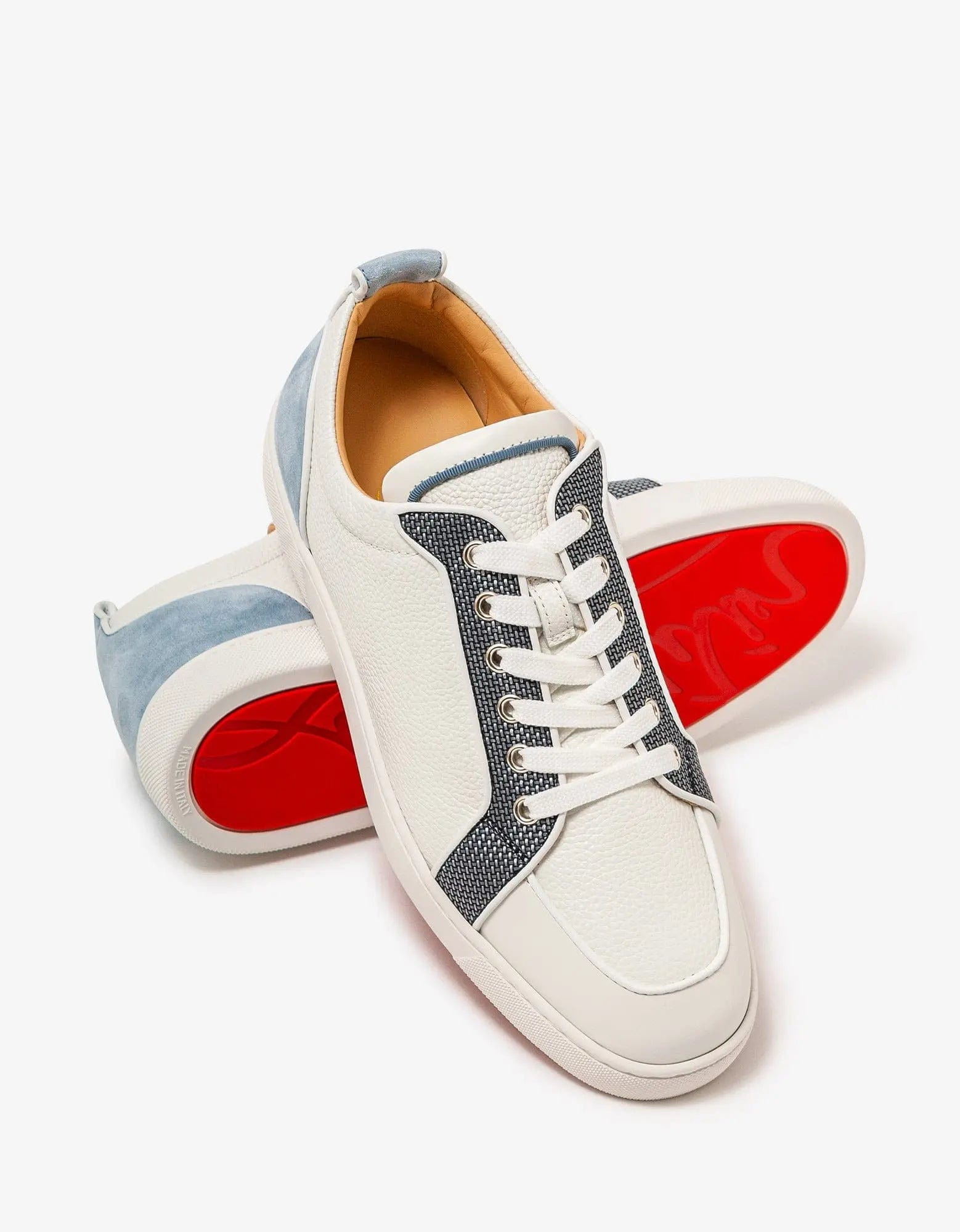 Christian Louboutin Rantulow Orlato Flat White Multicolour Grain Leather Trainers - 4