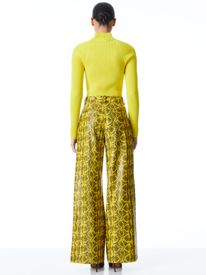 Alice + Olivia ERIC VEGAN LEATHER SNAKE PRINT PANT outlook