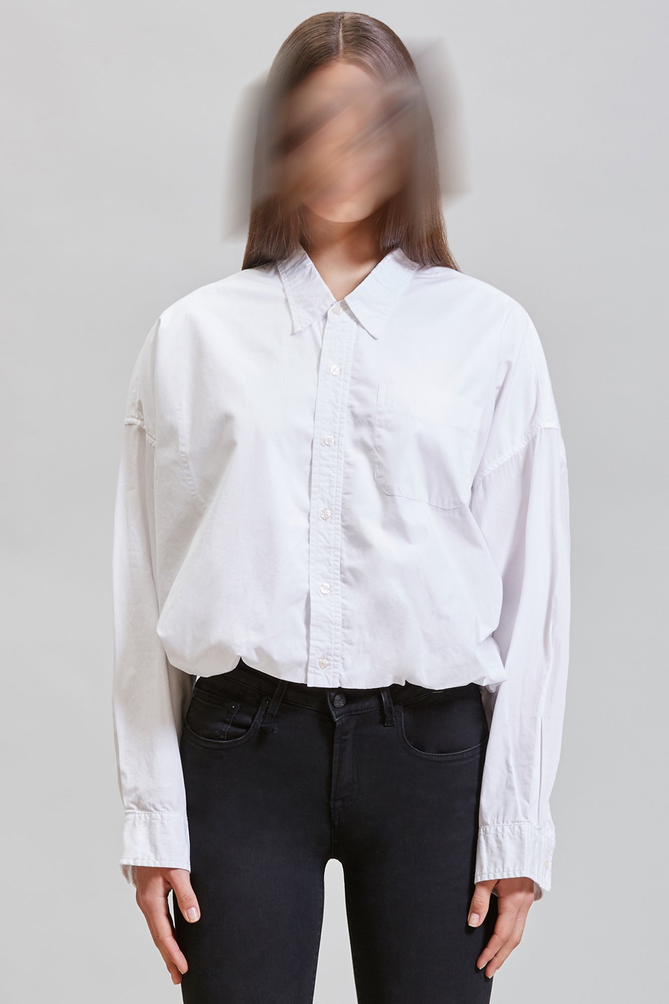 GATHERED HEM SHIRT - WHITE | R13 - 3