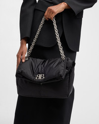 特大セール【Balenciaga】 Black Nylon Medium Monaco Shoulde
