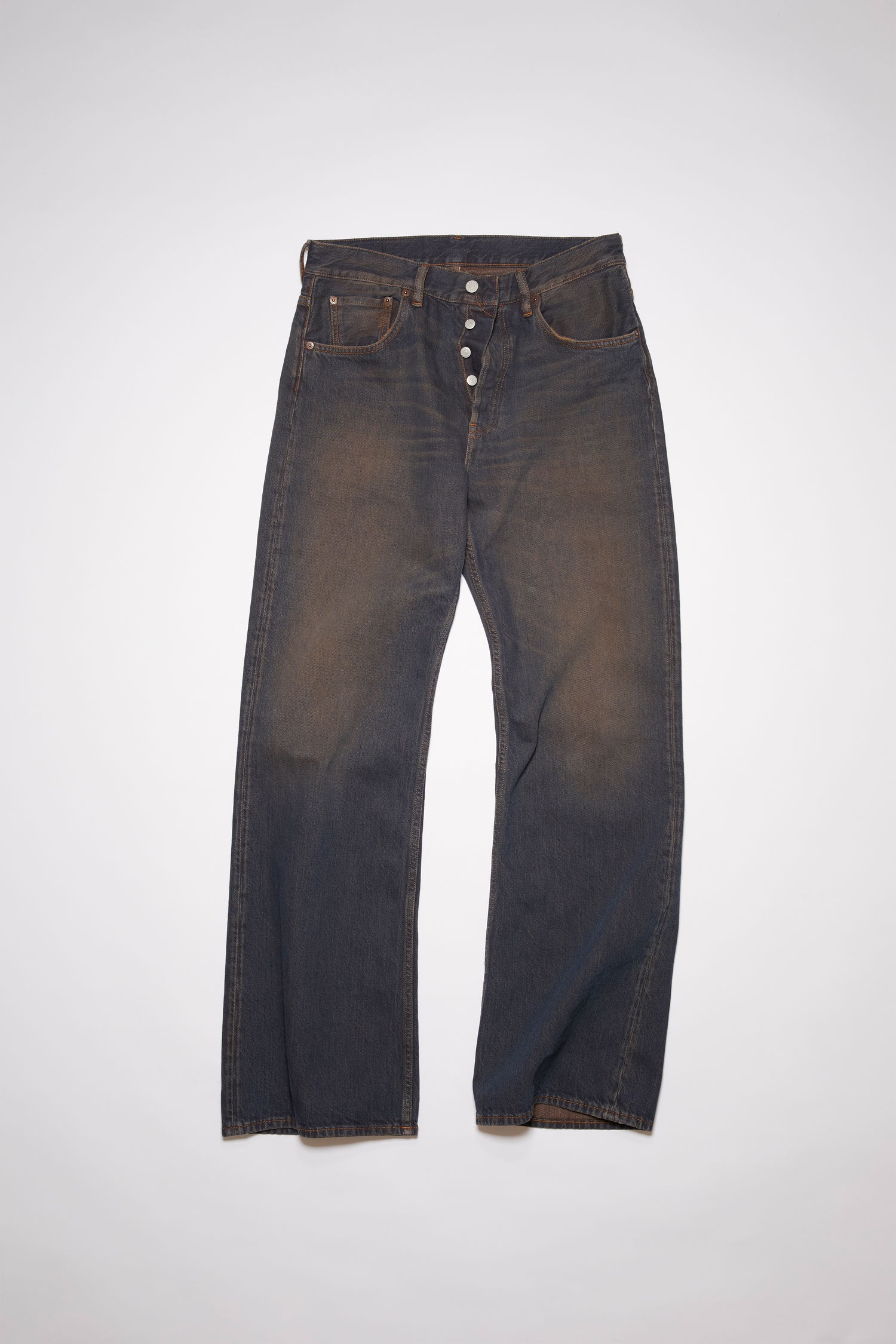 Loose bootcut jeans - Blue/brown - 5