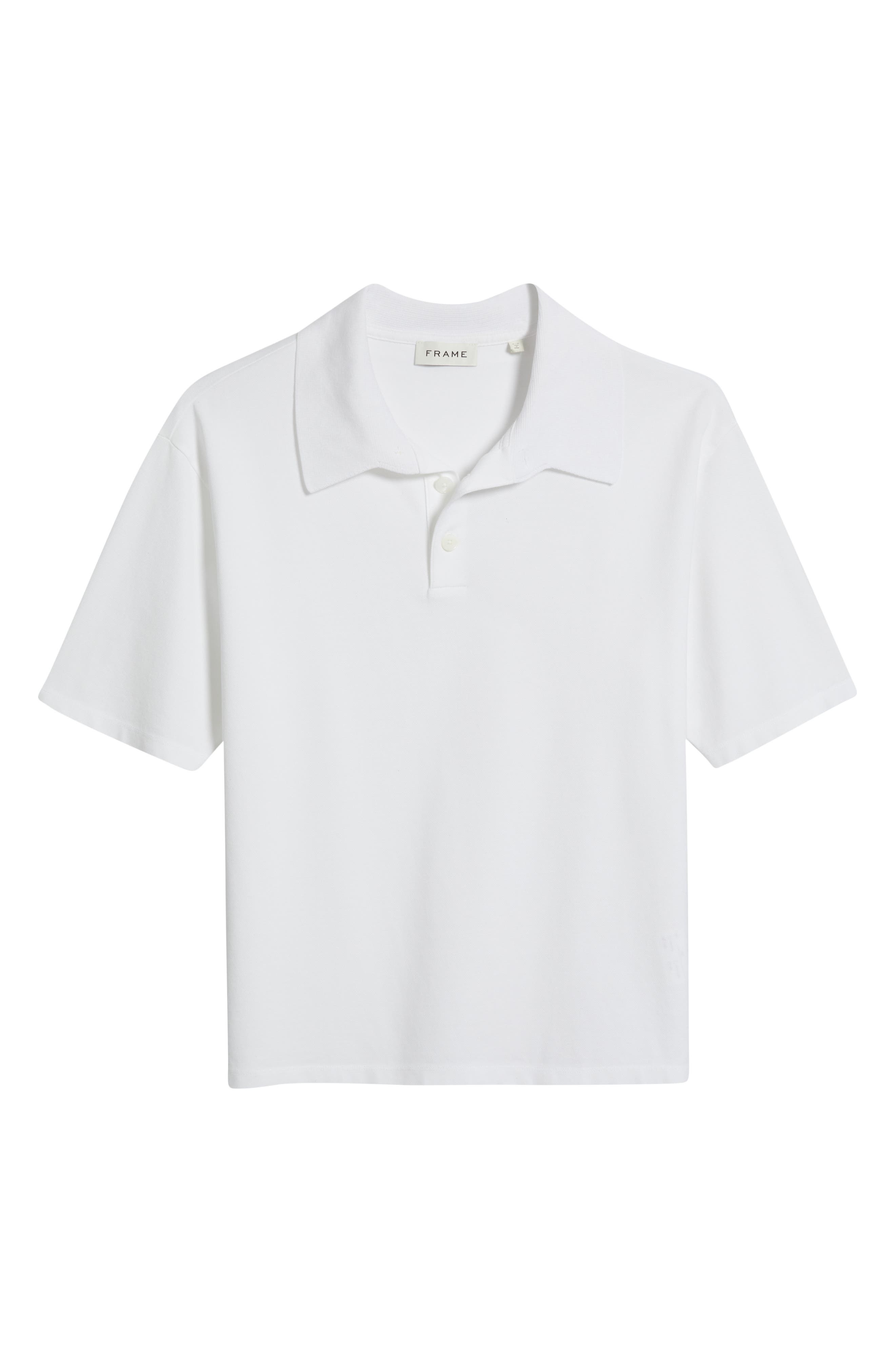 FRAME Cotton Pique Polo in White at Nordstrom - 5