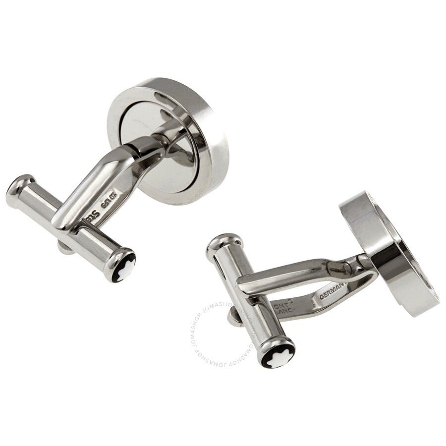 Montblanc Meisterstuck Onyx Inlay Stainless Steel Round Men's Cufflink - 3