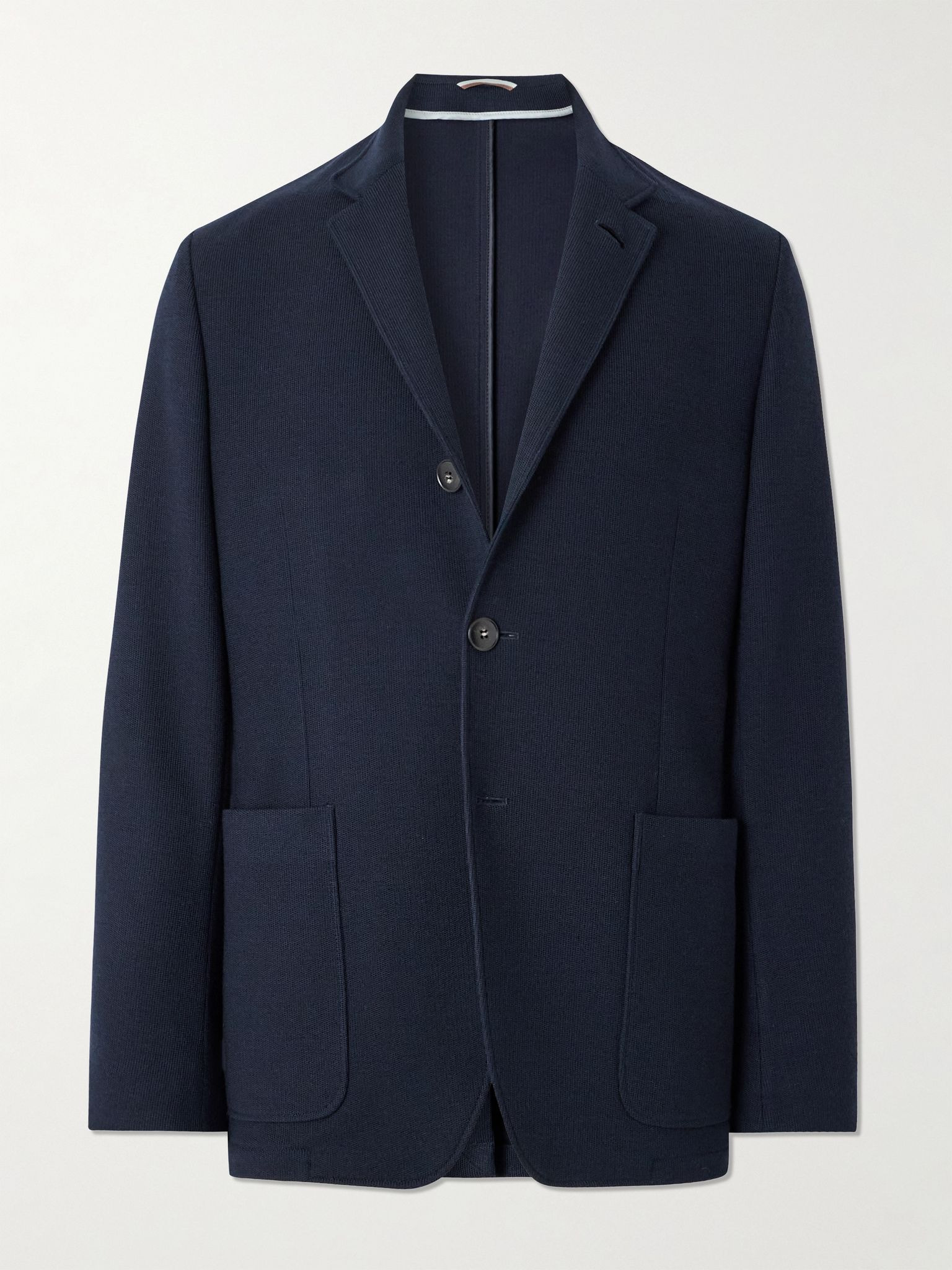Wool and Cotton-Blend Jacket Blue - 1