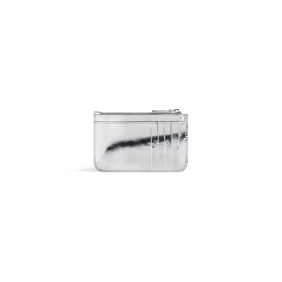 BALENCIAGA Women's Cash Large Long Coin And Card Holder Mirror Effect  in Silver outlook